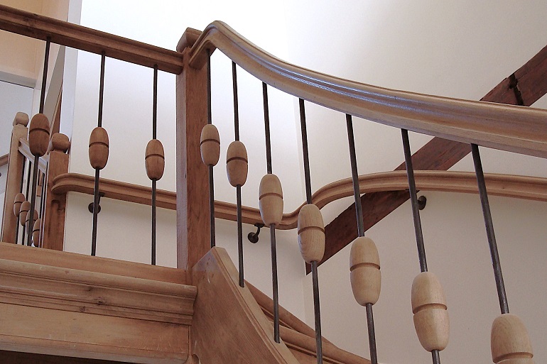 Historische trapleuning eiken hout